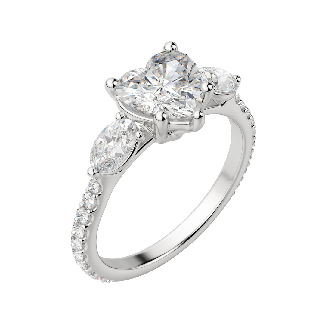 RHEA ACCENTED HEART CUT MOISSANITE ENGAGEMENT RING