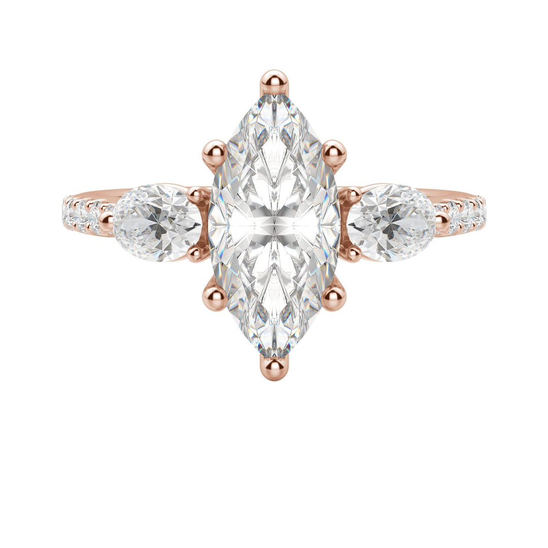 RHEA ACCENTED MARQUISE CUT MOISSANITE ENGAGEMENT RING