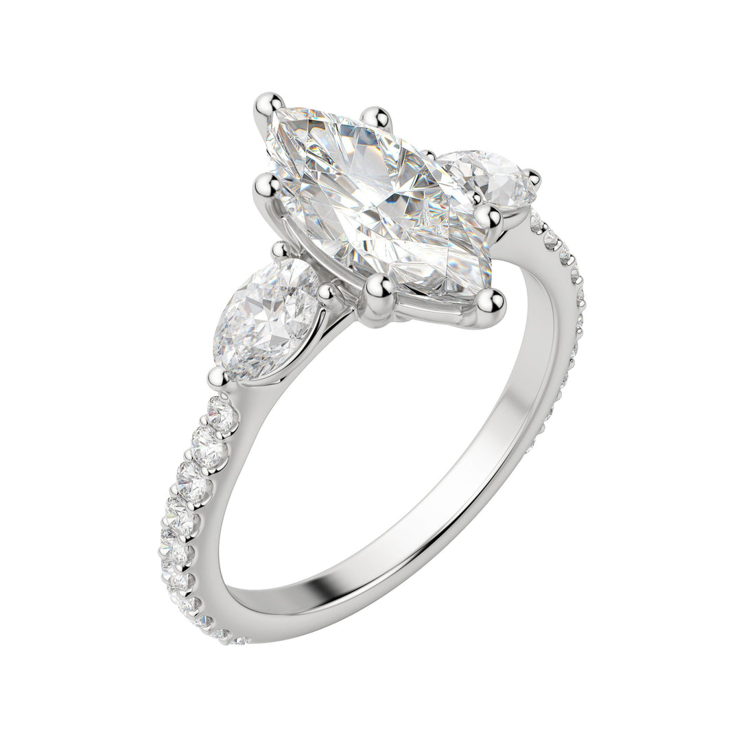 RHEA ACCENTED MARQUISE CUT MOISSANITE ENGAGEMENT RING