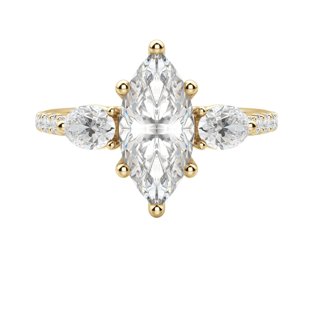 RHEA ACCENTED MARQUISE CUT MOISSANITE ENGAGEMENT RING