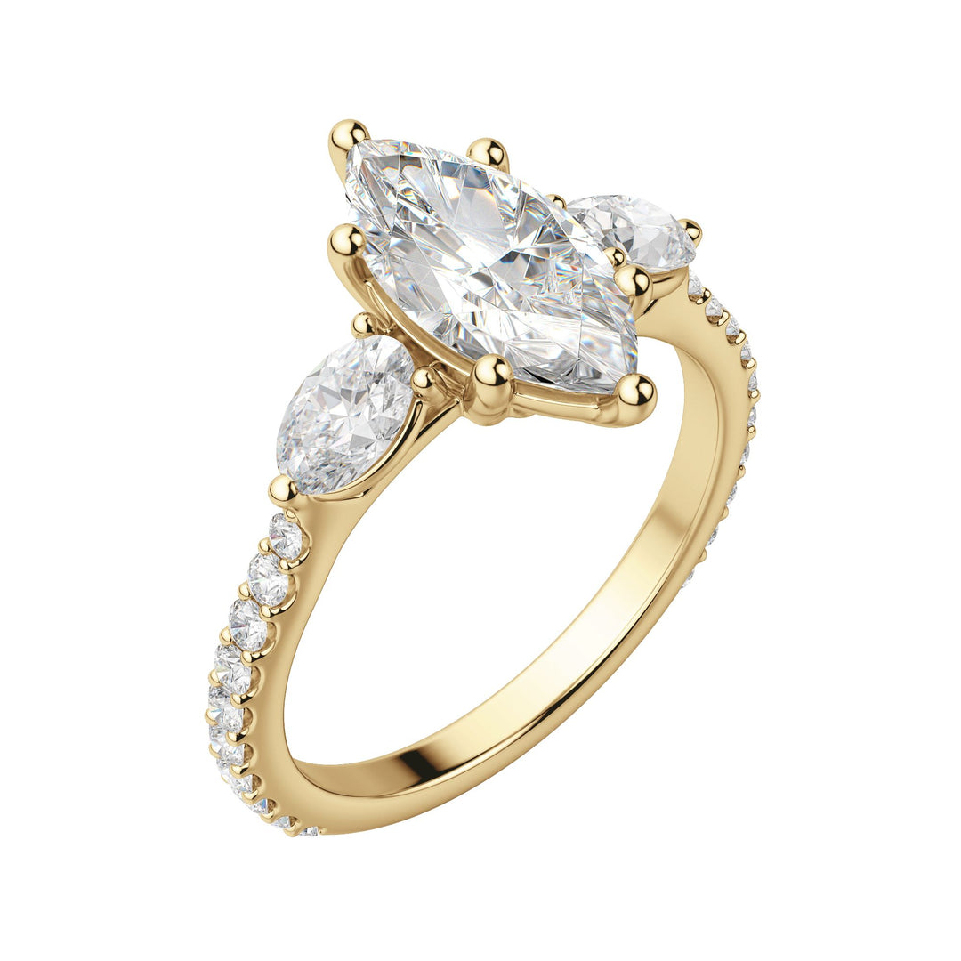 RHEA ACCENTED MARQUISE CUT MOISSANITE ENGAGEMENT RING