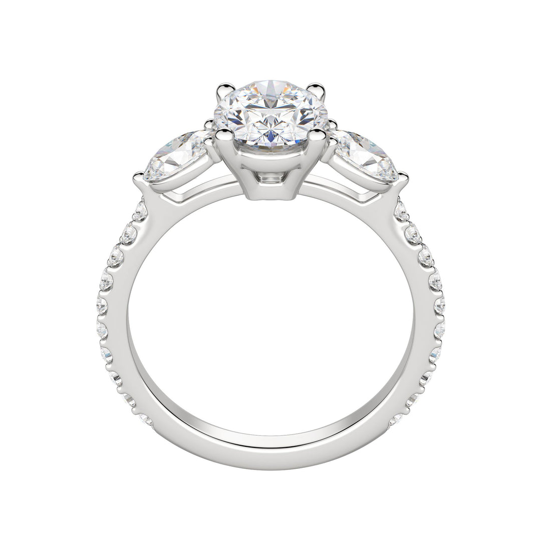 RHEA ACCENTED OVAL CUT MOISSANITE ENGAGEMENT RING