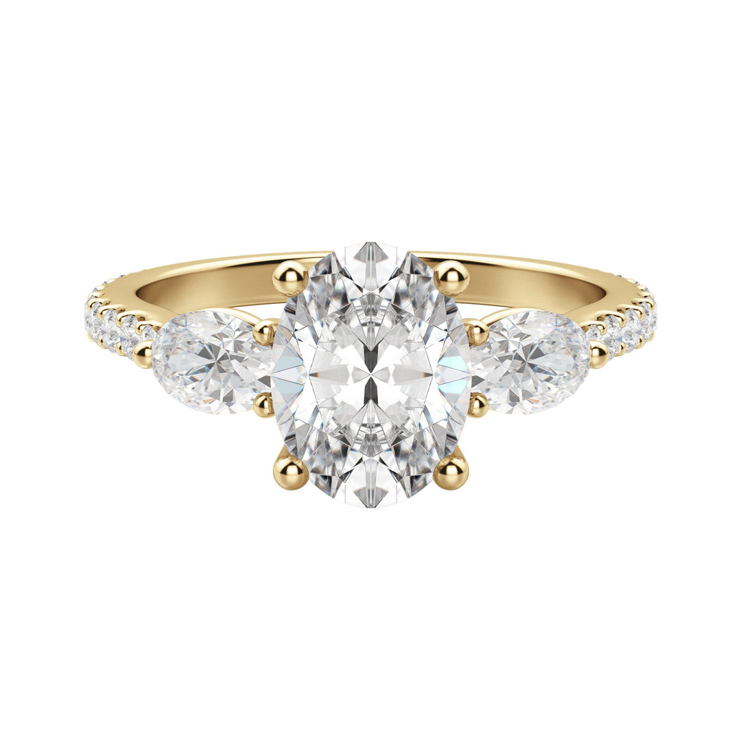 RHEA ACCENTED OVAL CUT MOISSANITE ENGAGEMENT RING