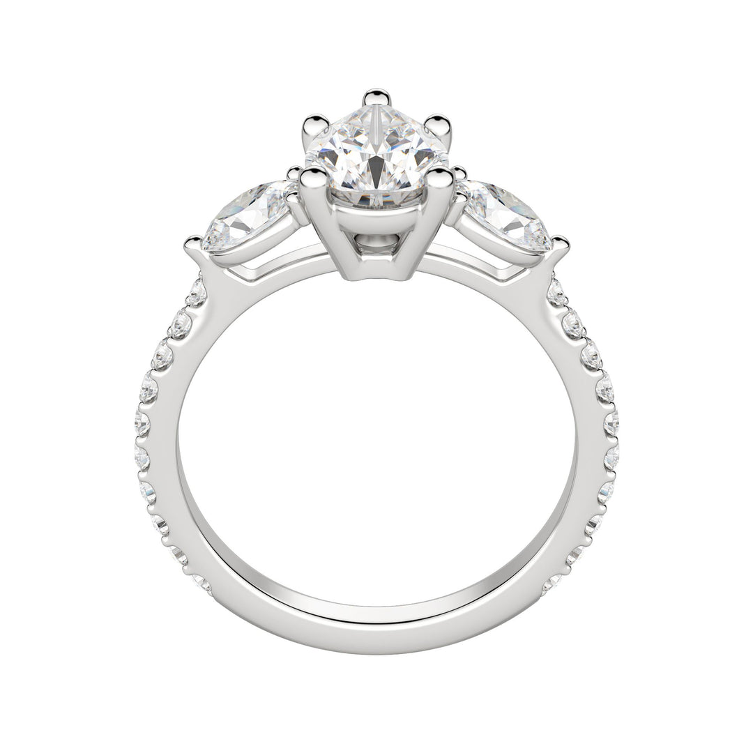 RHEA ACCENTED PEAR CUT MOISSANITE ENGAGEMENT RING