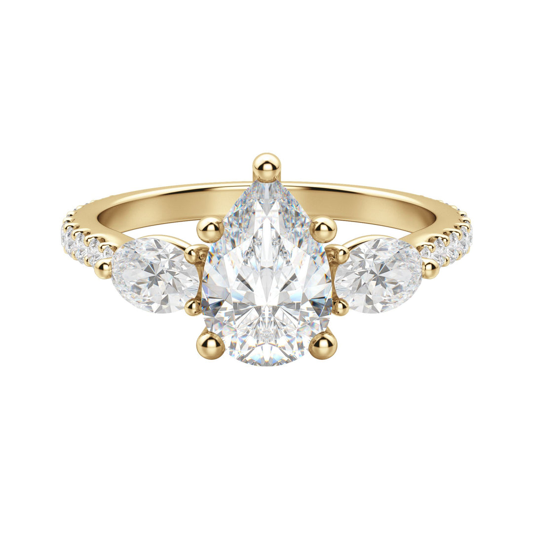 RHEA ACCENTED PEAR CUT MOISSANITE ENGAGEMENT RING