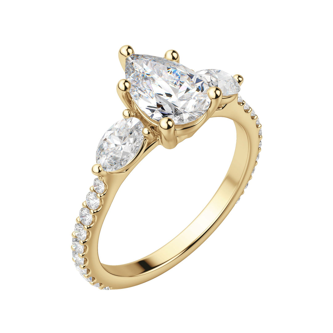 RHEA ACCENTED PEAR CUT MOISSANITE ENGAGEMENT RING