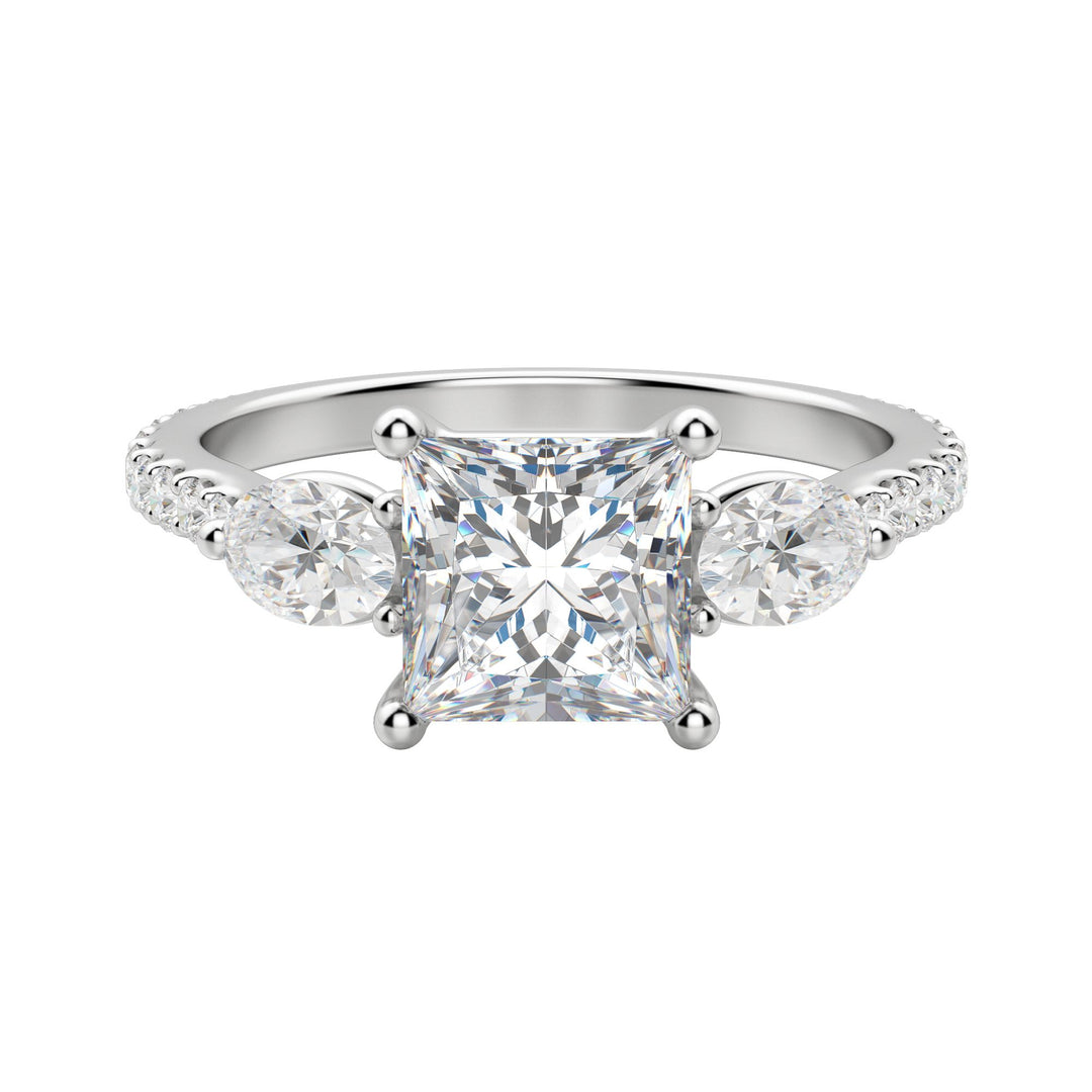 RHEA ACCENTED PRINCESS CUT MOISSANITE ENGAGEMENT RING