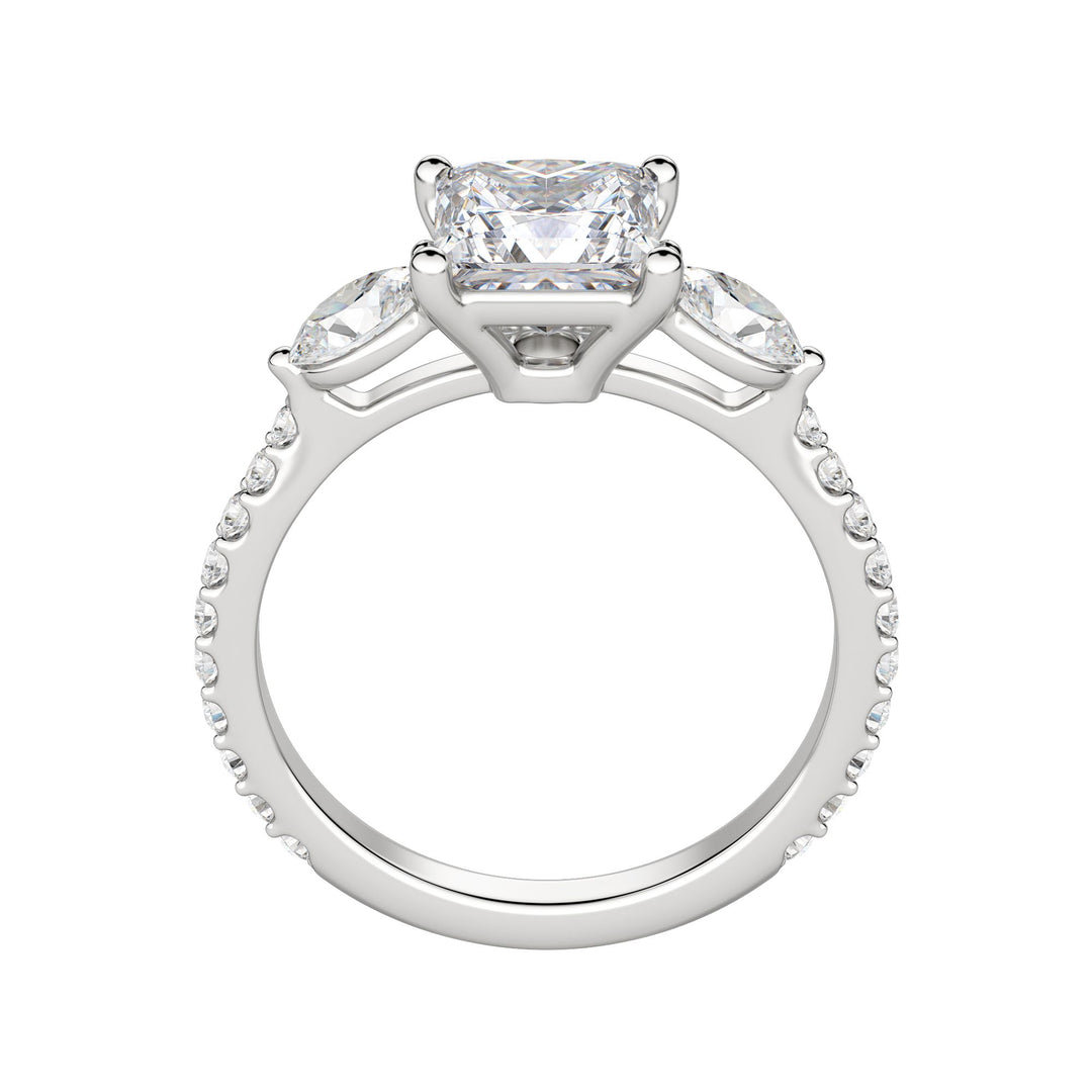 RHEA ACCENTED PRINCESS CUT MOISSANITE ENGAGEMENT RING