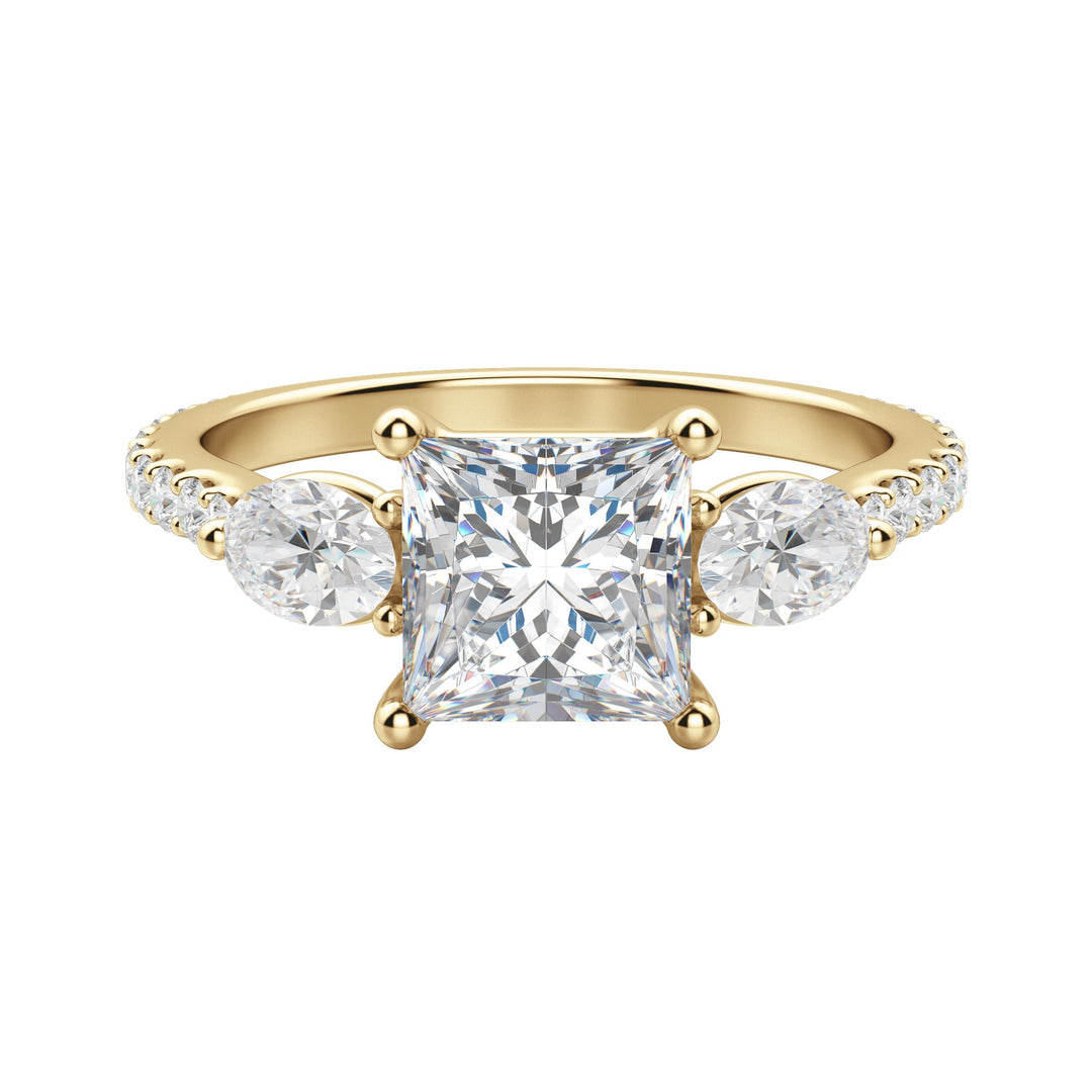 RHEA ACCENTED PRINCESS CUT MOISSANITE ENGAGEMENT RING