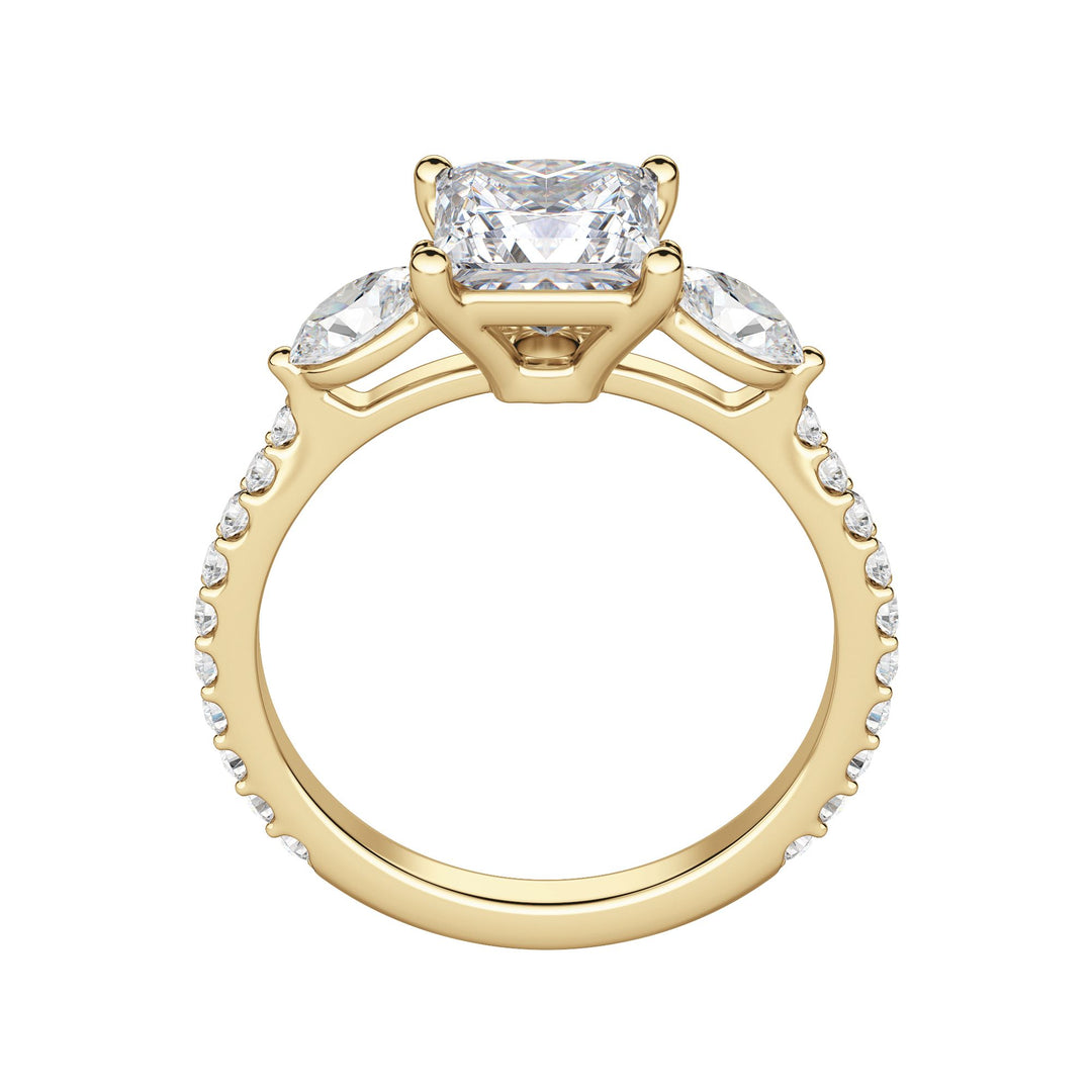 RHEA ACCENTED PRINCESS CUT MOISSANITE ENGAGEMENT RING