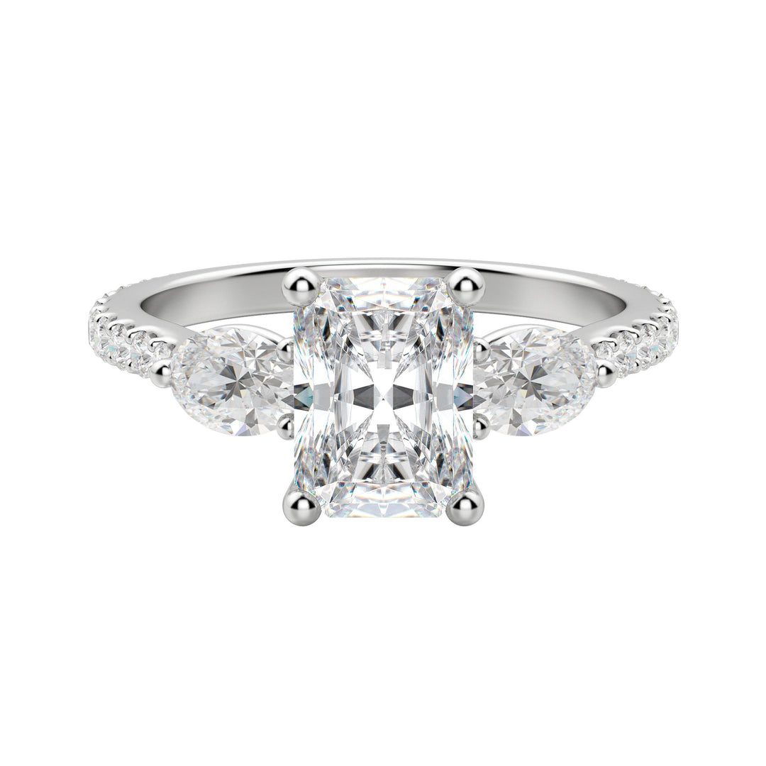 RHEA ACCENTED RADIANT CUT MOISSANITE ENGAGEMENT RING