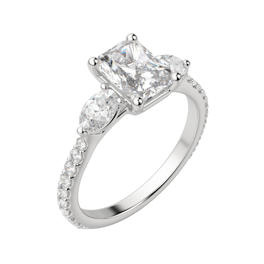 RHEA ACCENTED RADIANT CUT MOISSANITE ENGAGEMENT RING