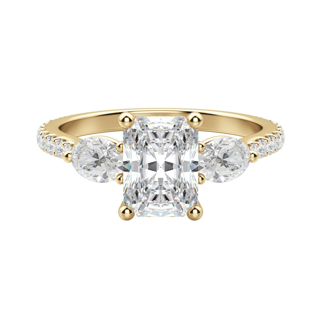 RHEA ACCENTED RADIANT CUT MOISSANITE ENGAGEMENT RING