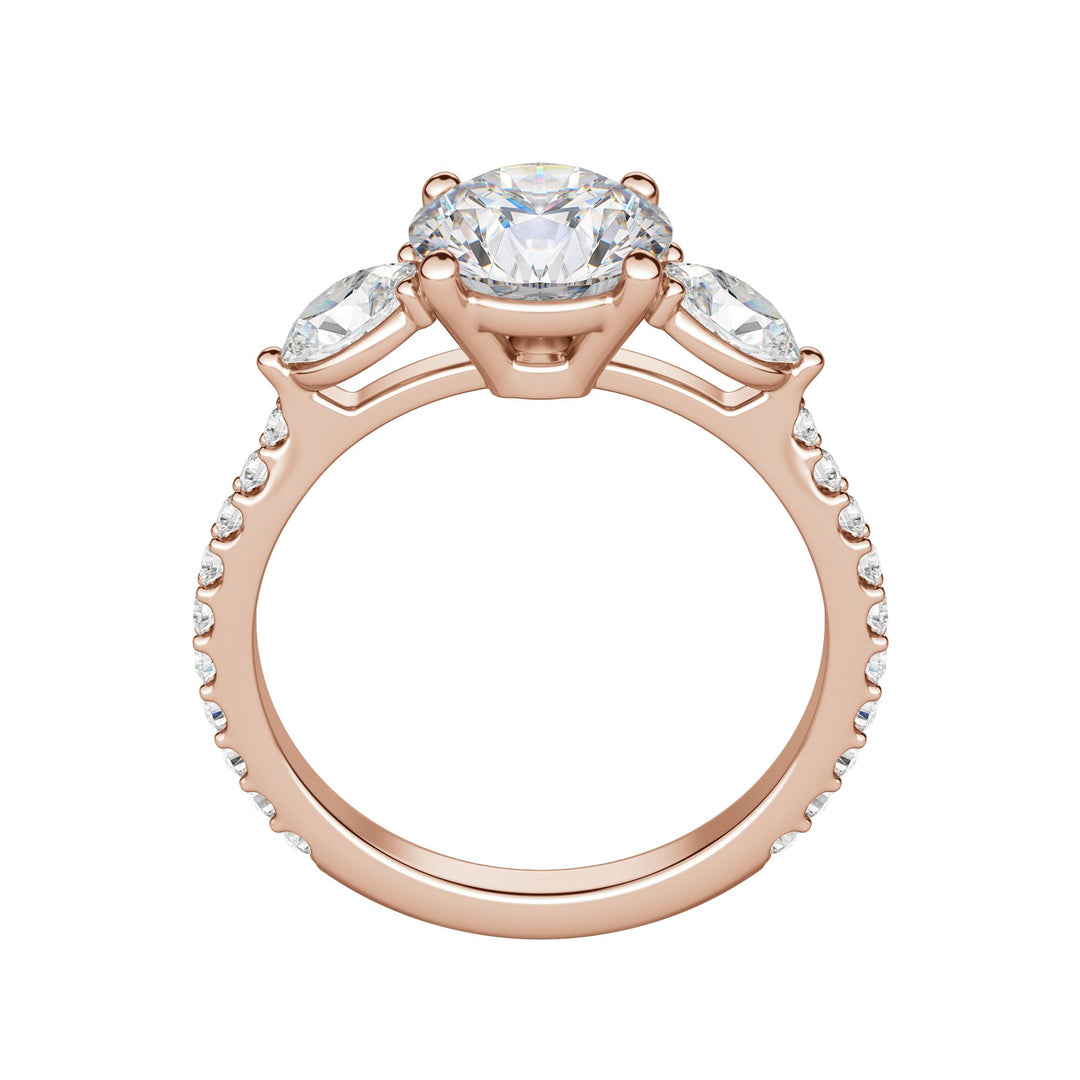 RHEA ACCENTED ROUND CUT MOISSANITE ENGAGEMENT RING