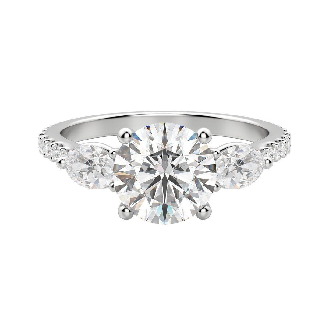 RHEA ACCENTED ROUND CUT MOISSANITE ENGAGEMENT RING