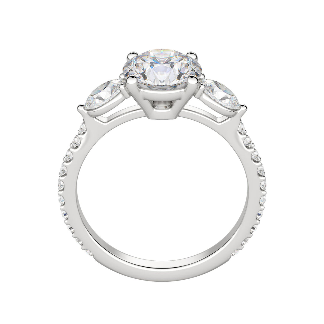 RHEA ACCENTED ROUND CUT MOISSANITE ENGAGEMENT RING