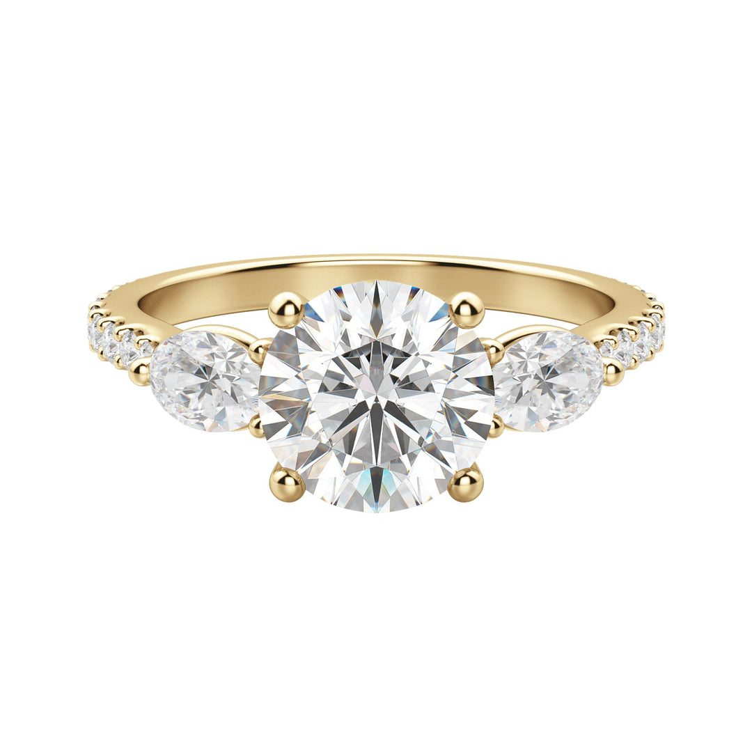 RHEA ACCENTED ROUND CUT MOISSANITE ENGAGEMENT RING