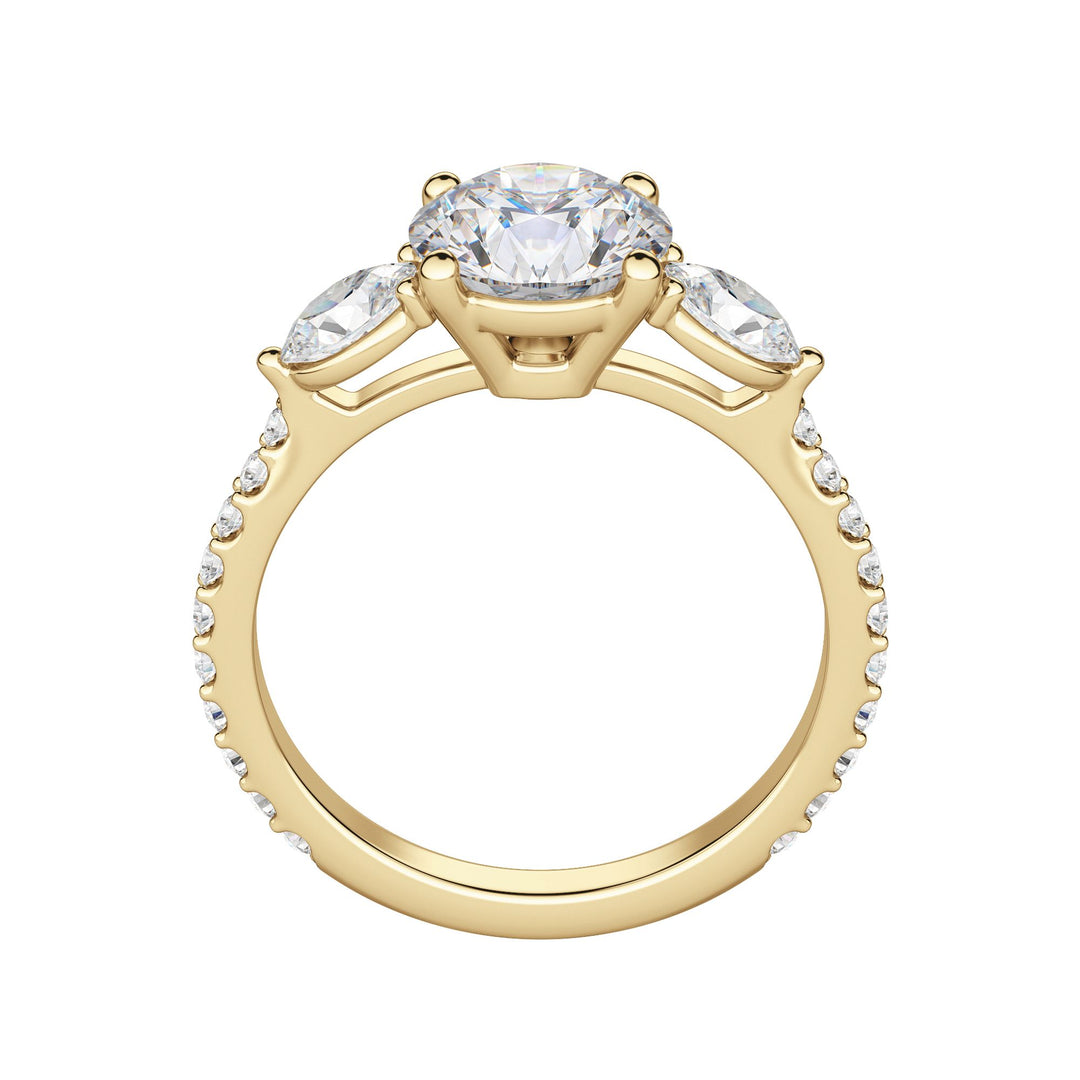 RHEA ACCENTED ROUND CUT MOISSANITE ENGAGEMENT RING