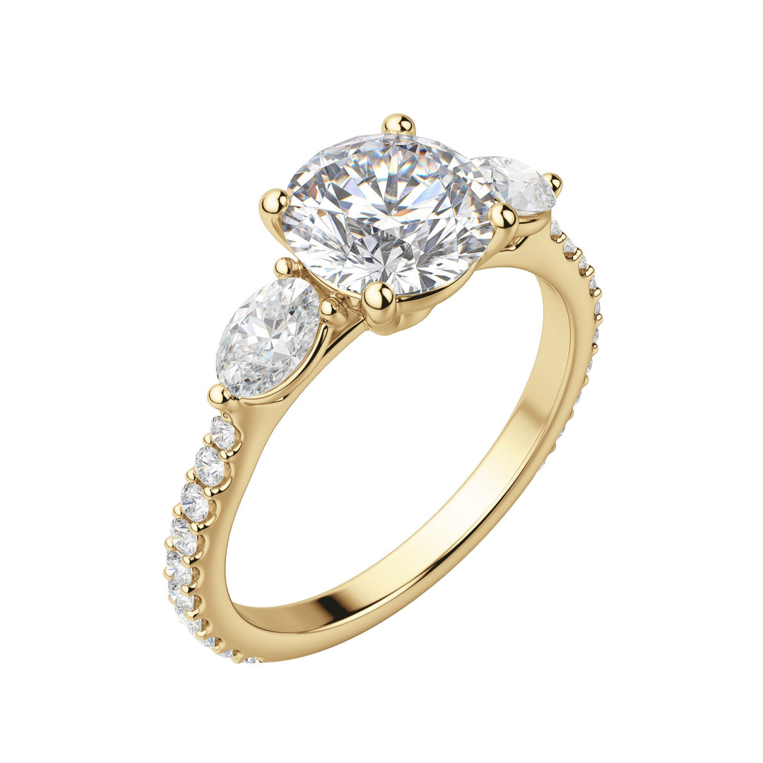 RHEA ACCENTED ROUND CUT MOISSANITE ENGAGEMENT RING