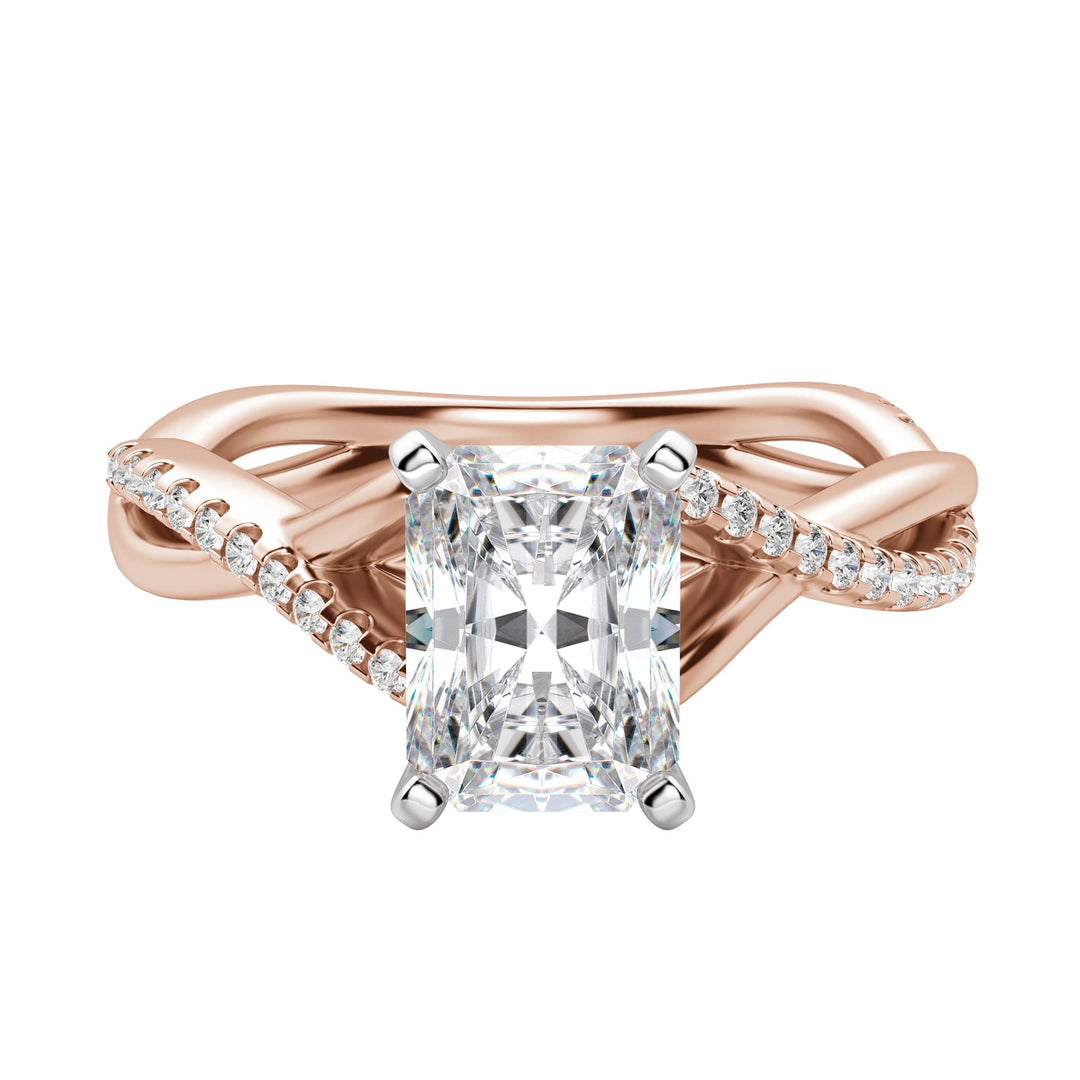 CHIC ACCENTED RADIANT CUT MOISSANITE ENGAGEMENT RING