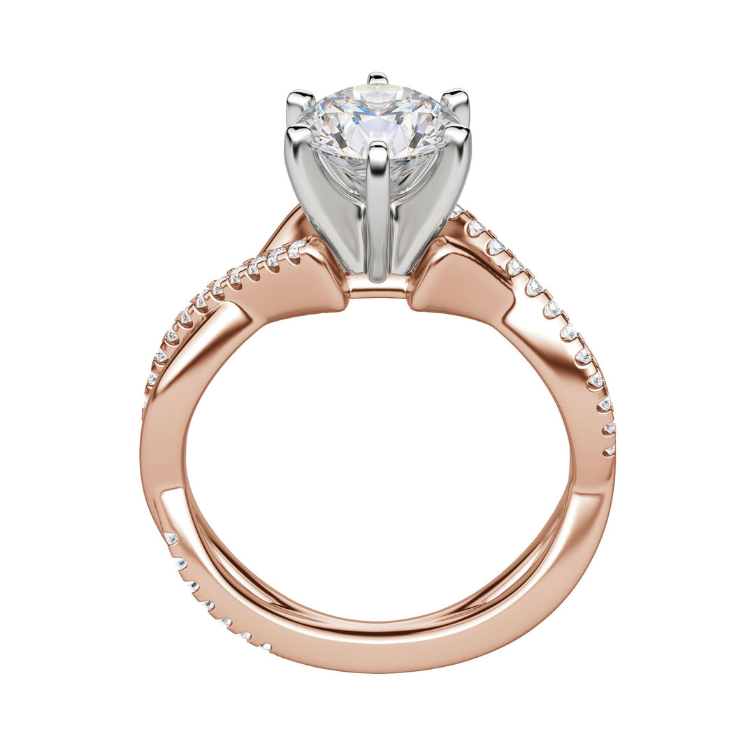 CHIC ACCENTED ROUND CUT MOISSANITE ENGAGEMENT RING