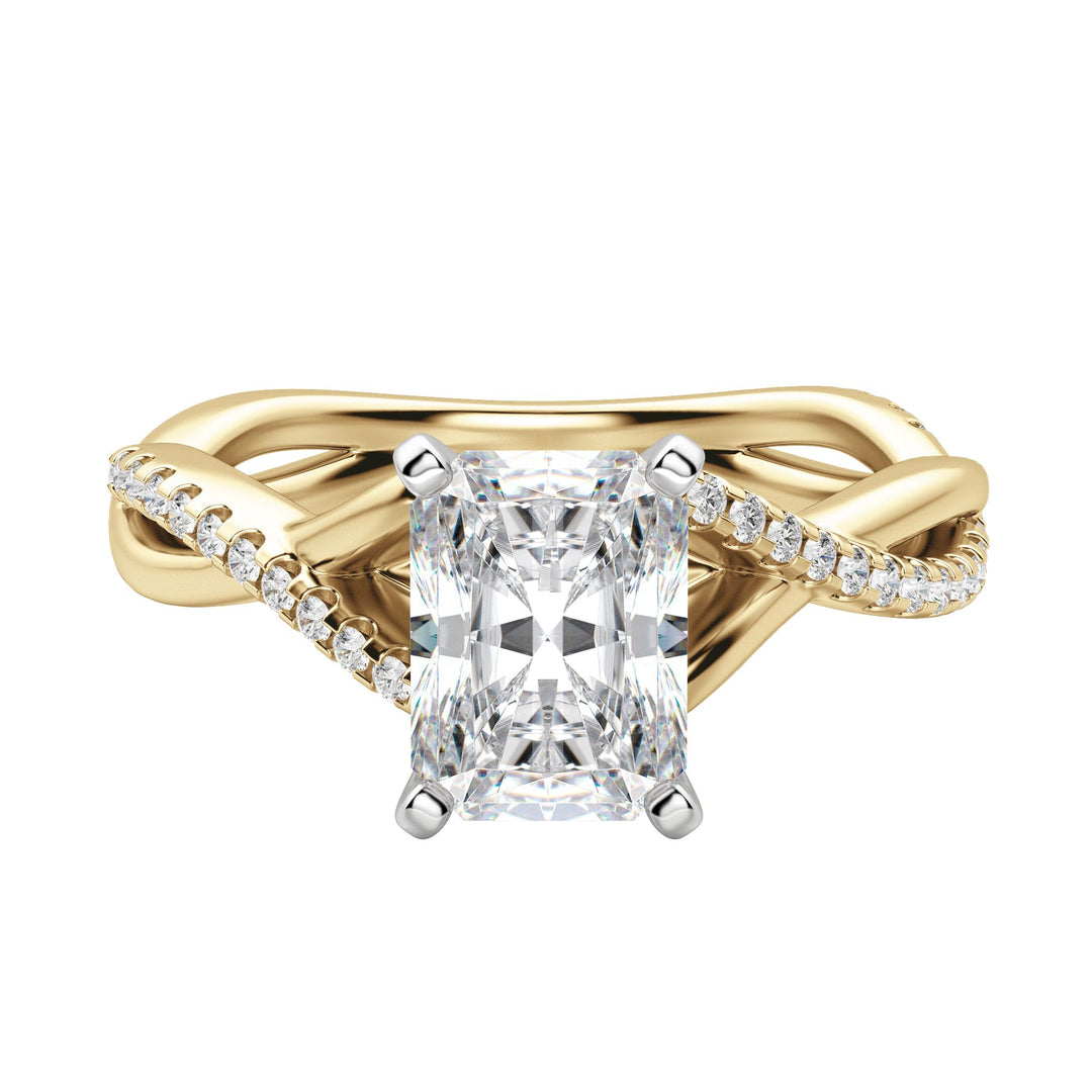 CHIC ACCENTED RADIANT CUT MOISSANITE ENGAGEMENT RING