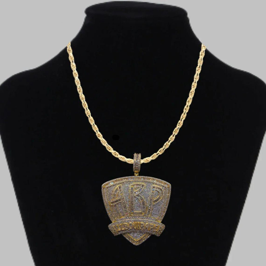 ALL BOUT PAPER BIG LUXURY BAGUETTE & ROUND MOISSANITE DIAMOND ABP ICED OUT PENDANT