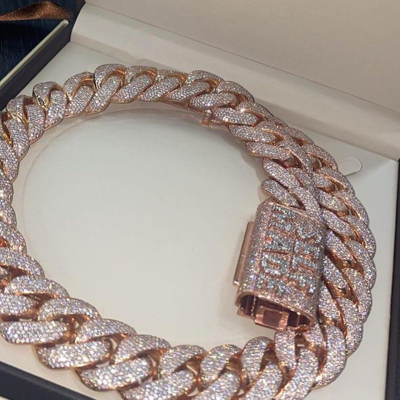 mens rose gold cuban link chain