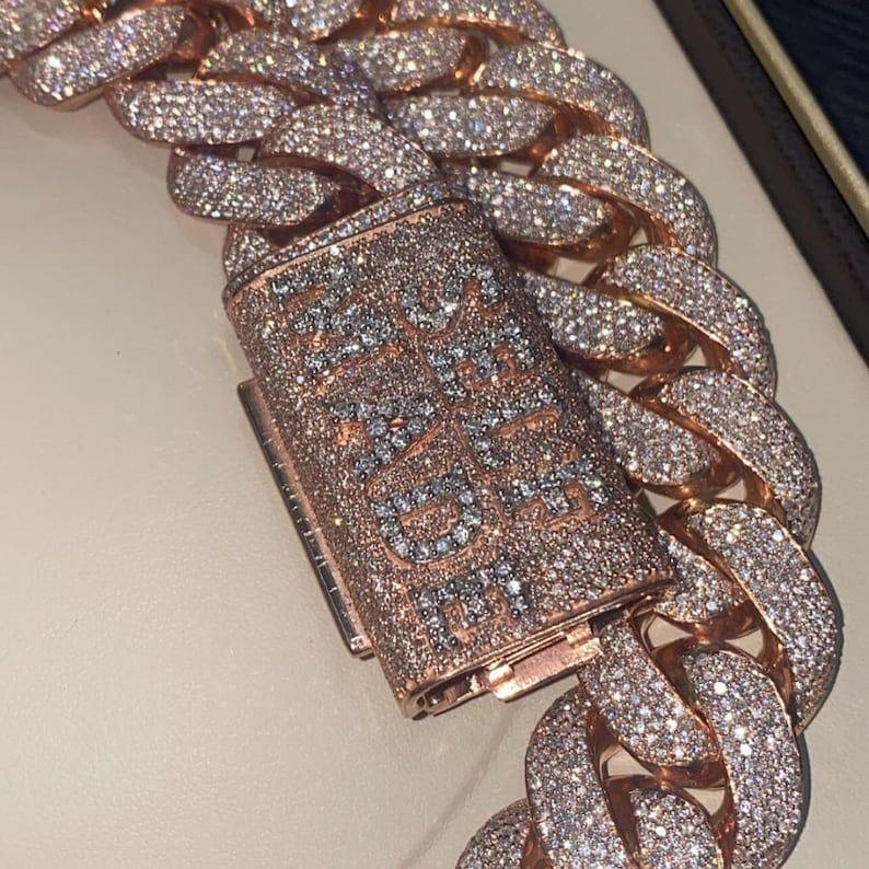 ANTIQUE 22MM ROUND MOISSANITE DIAMONDS CUBAN LINK MEN’S ICED OUT RAPPE ...