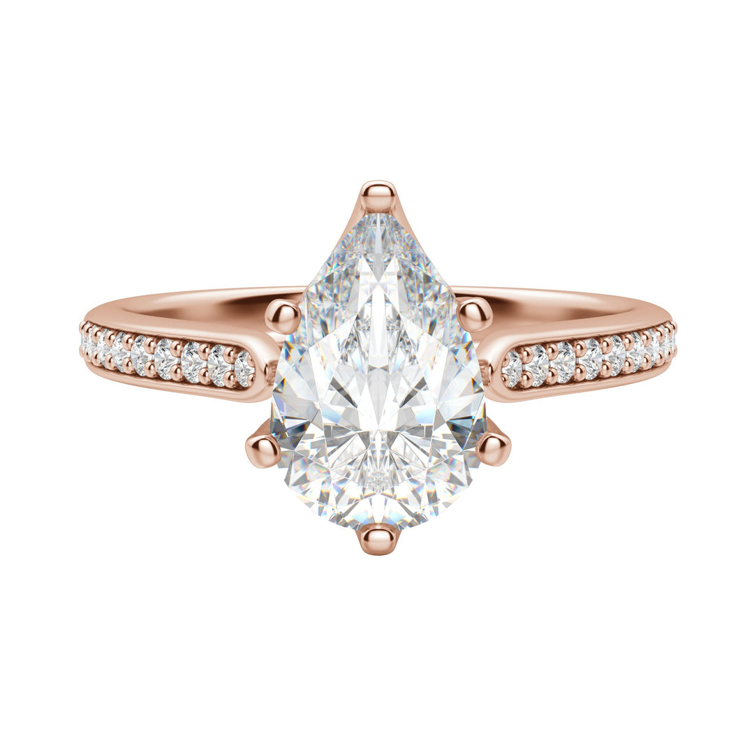 EDIT ACCENTED PEAR CUT MOISSANITE ENGAGEMENT RING