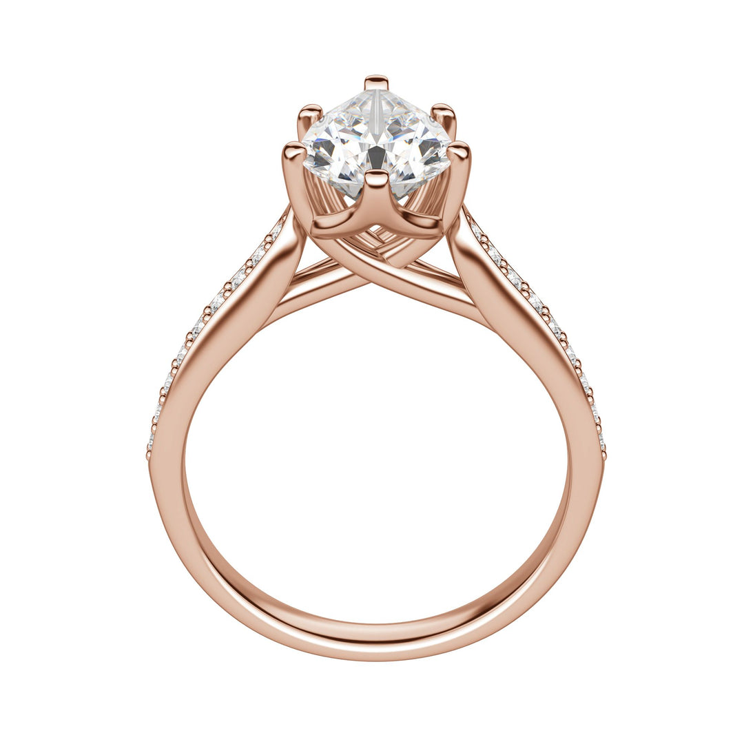 EDIT ACCENTED PEAR CUT MOISSANITE ENGAGEMENT RING