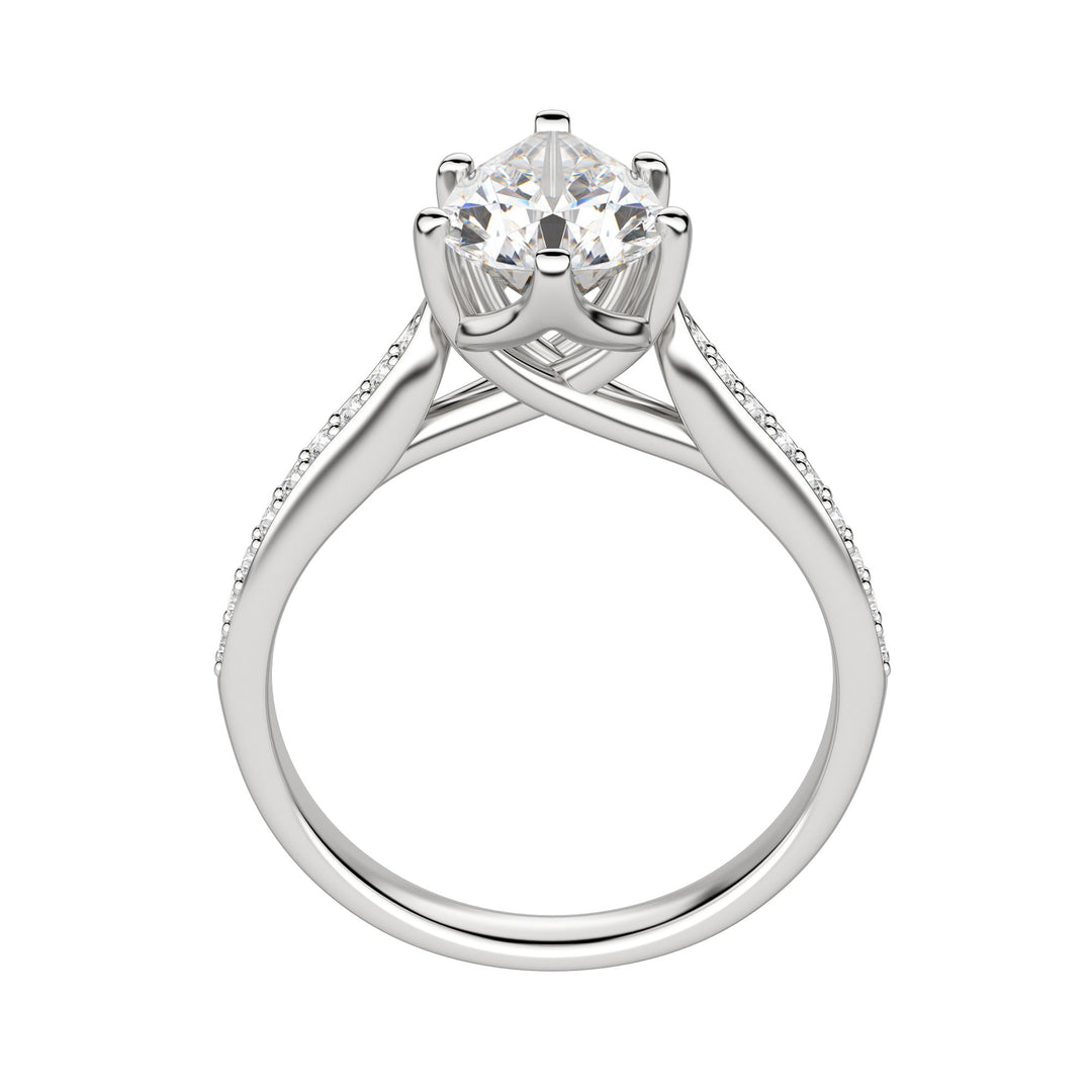 EDIT ACCENTED PEAR CUT MOISSANITE ENGAGEMENT RING