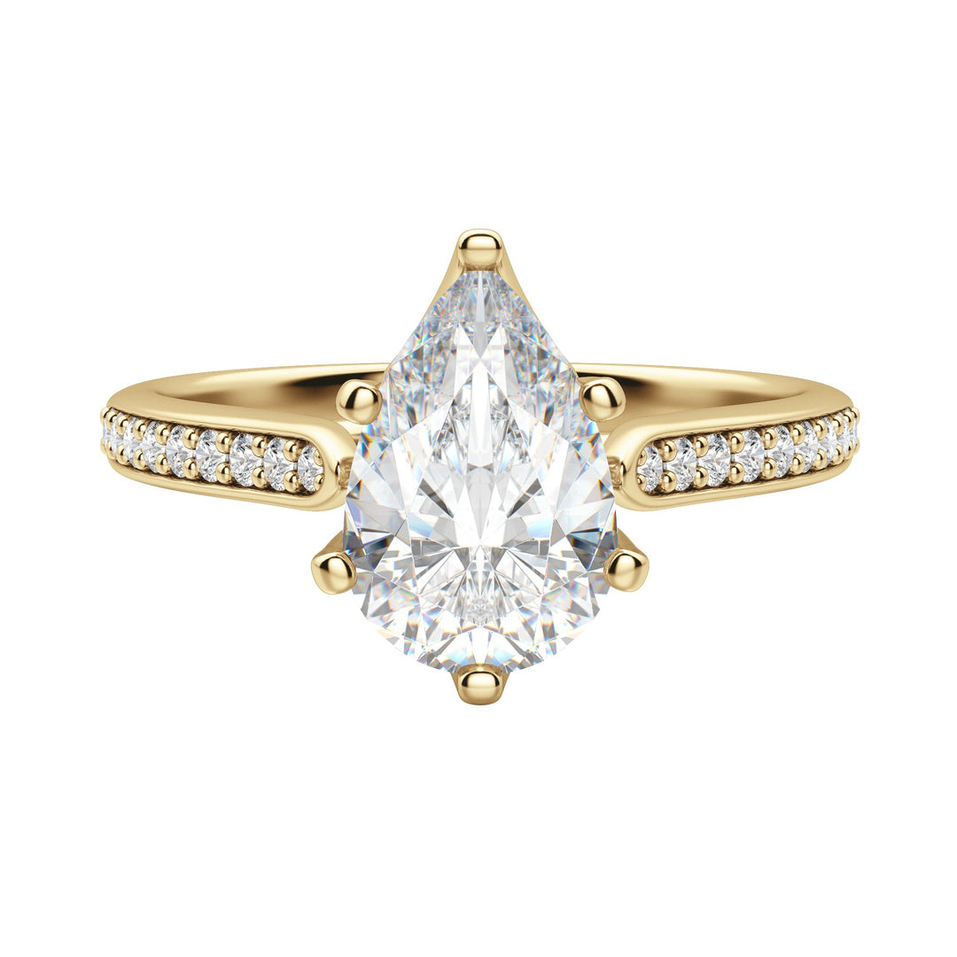 EDIT ACCENTED PEAR CUT MOISSANITE ENGAGEMENT RING