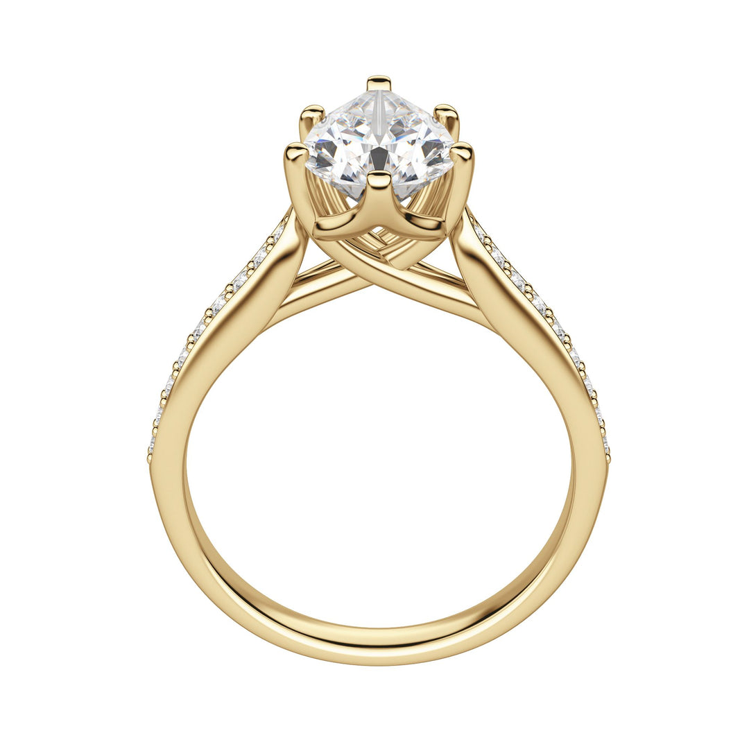 EDIT ACCENTED PEAR CUT MOISSANITE ENGAGEMENT RING