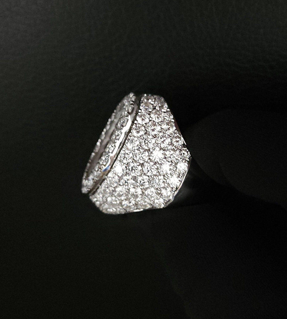 BEAUTIFUL OVAL SHAPE MEN’S HIP HOP 925 SILVER MOISSANITE DIAMOND BAGUETTE RING