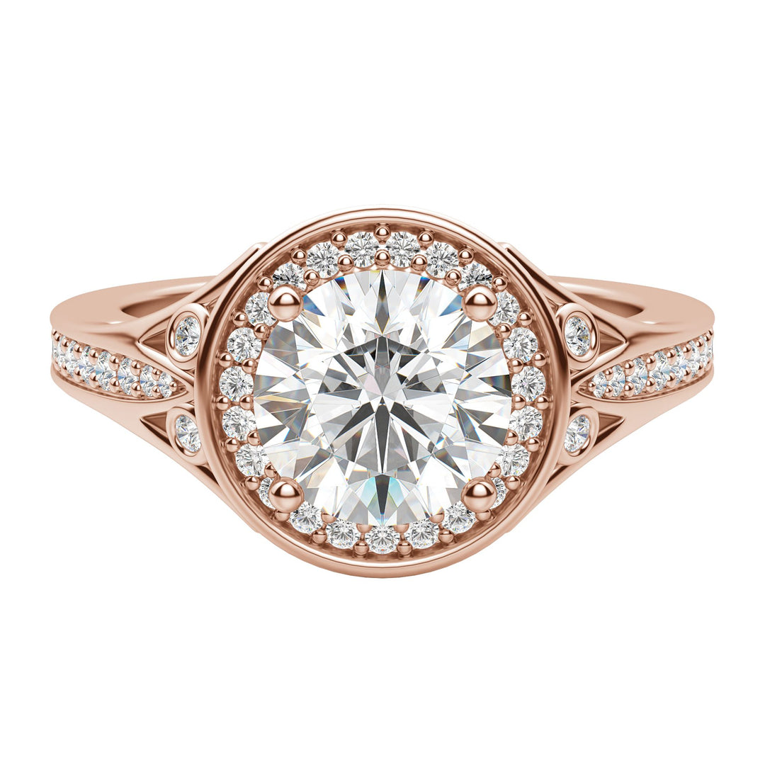 BOLD ROUND CUT MOISSANITE ENGAGEMENT RING