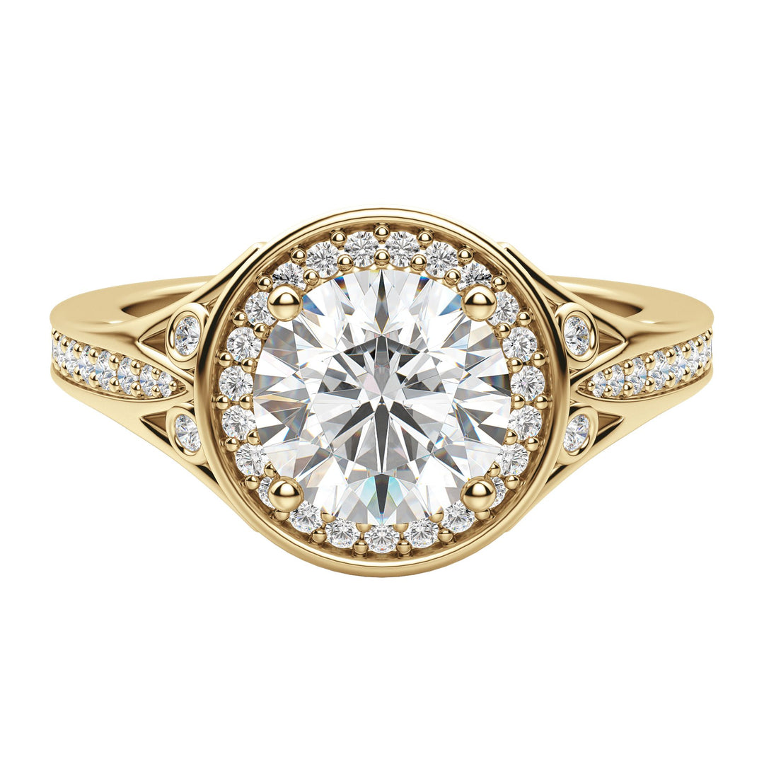 BOLD ROUND CUT MOISSANITE ENGAGEMENT RING