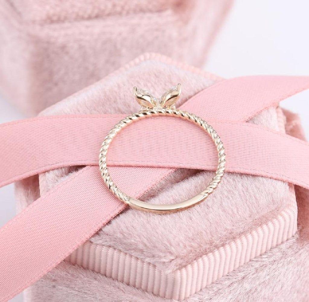 BUTTERFLY MOOD CUTE ROSE GOLD PROMISE DAINTY STACKABLE RING