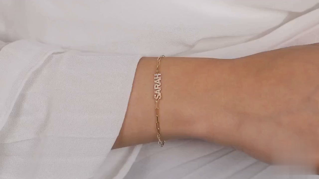 14K SOLID GOLD LINKING CUSTOM NAME BRACELET