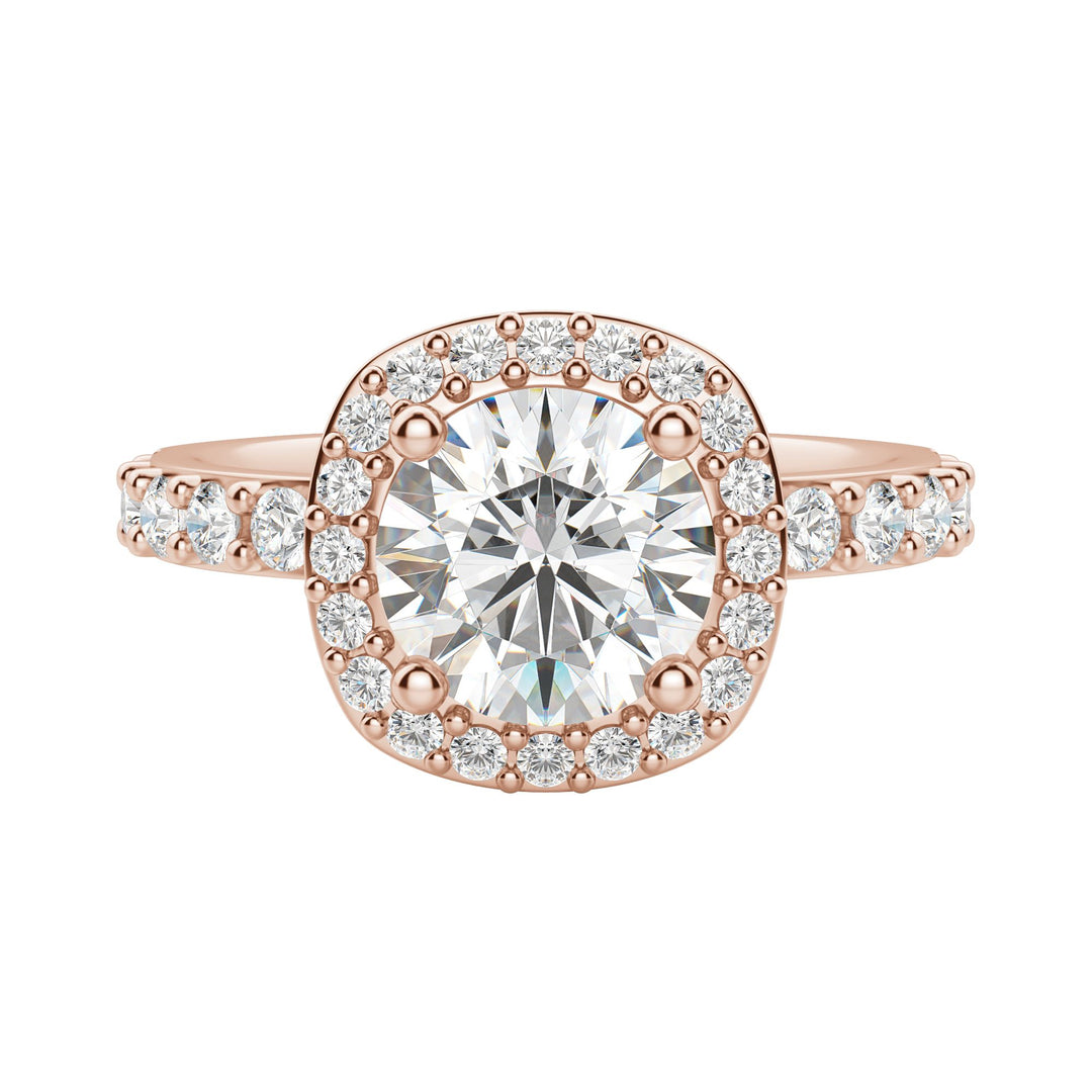 CHER ROUND CUT MOISSANITE ENGAGEMENT RING