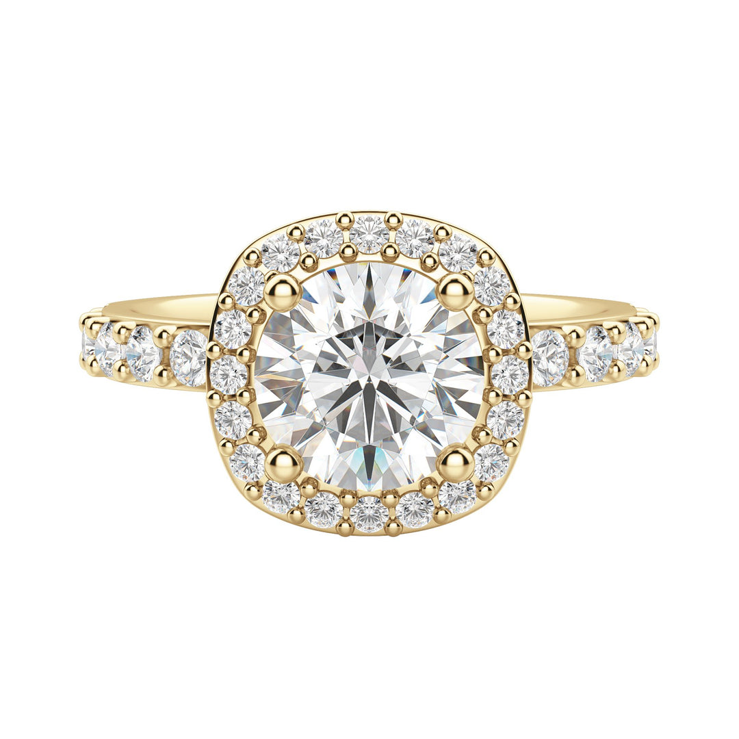 CHER ROUND CUT MOISSANITE ENGAGEMENT RING