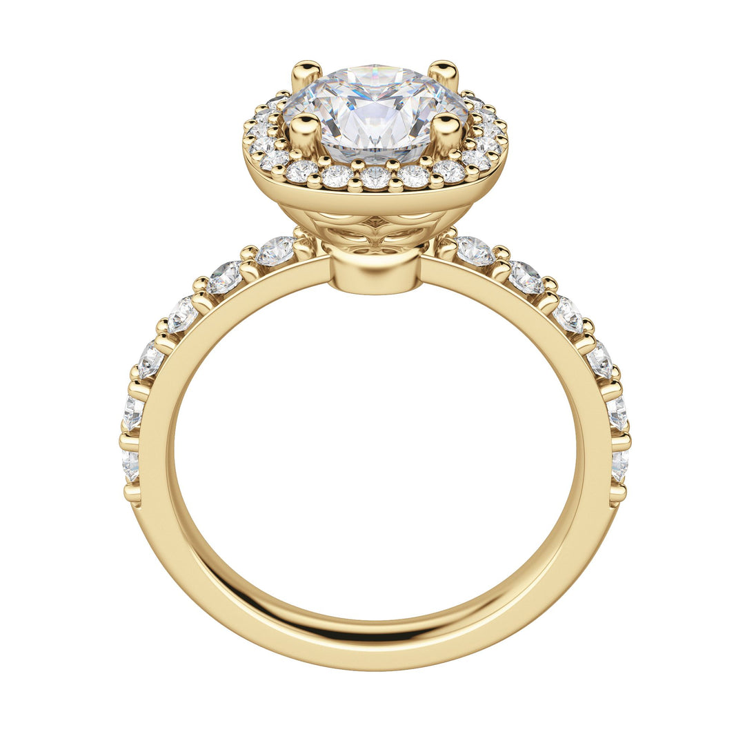 CHER ROUND CUT MOISSANITE ENGAGEMENT RING