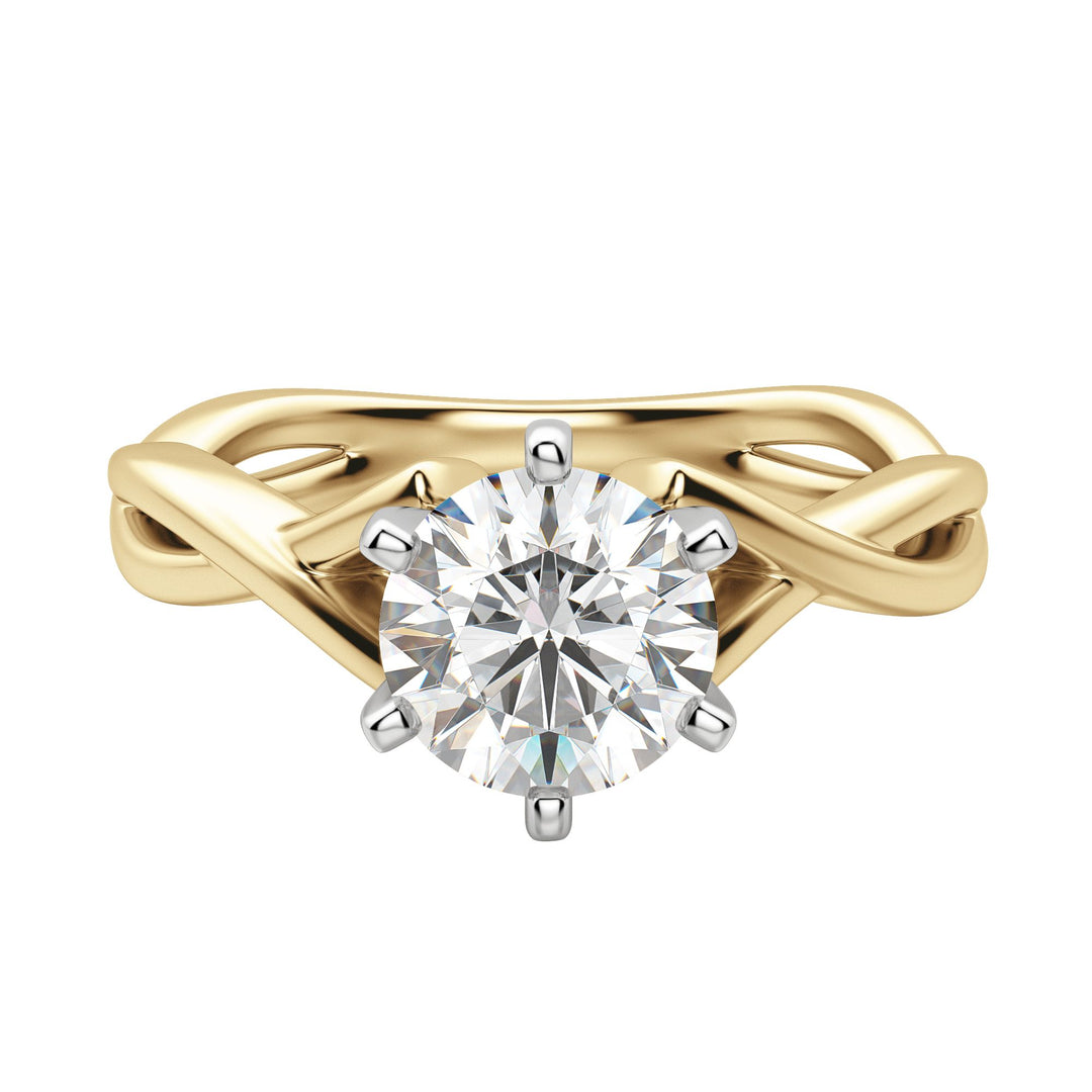 CHIC CLASSIC ROUND CUT MOISSANITE ENGAGEMENT RING