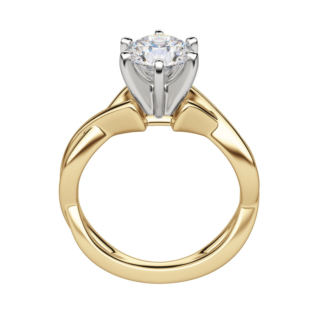 CHIC CLASSIC ROUND CUT MOISSANITE ENGAGEMENT RING