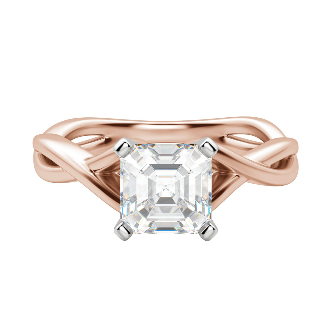 CHIC CLASSIC ASSCHER CUT MOISSANITE ENGAGEMENT RING