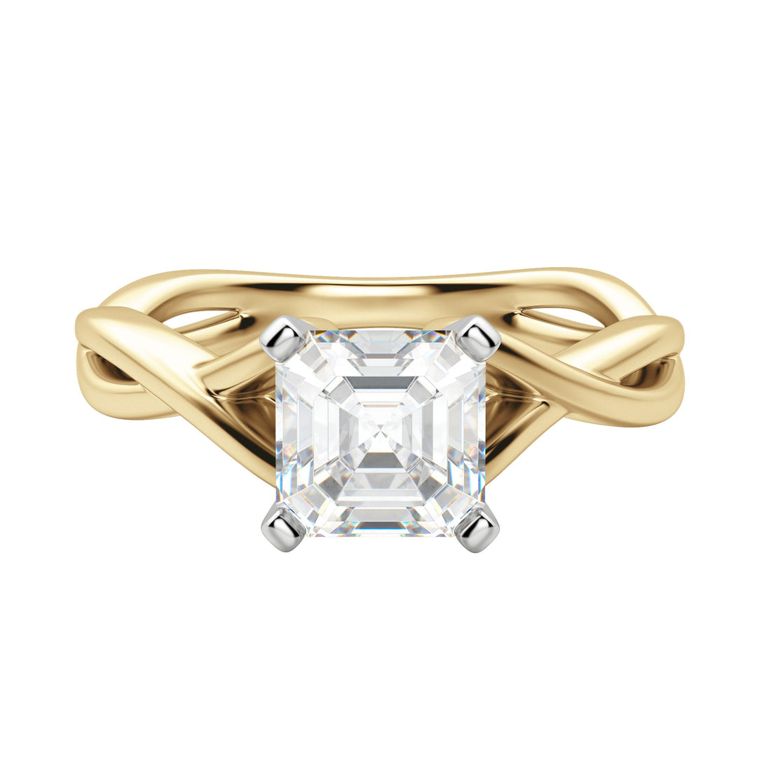 CHIC CLASSIC ASSCHER CUT MOISSANITE ENGAGEMENT RING