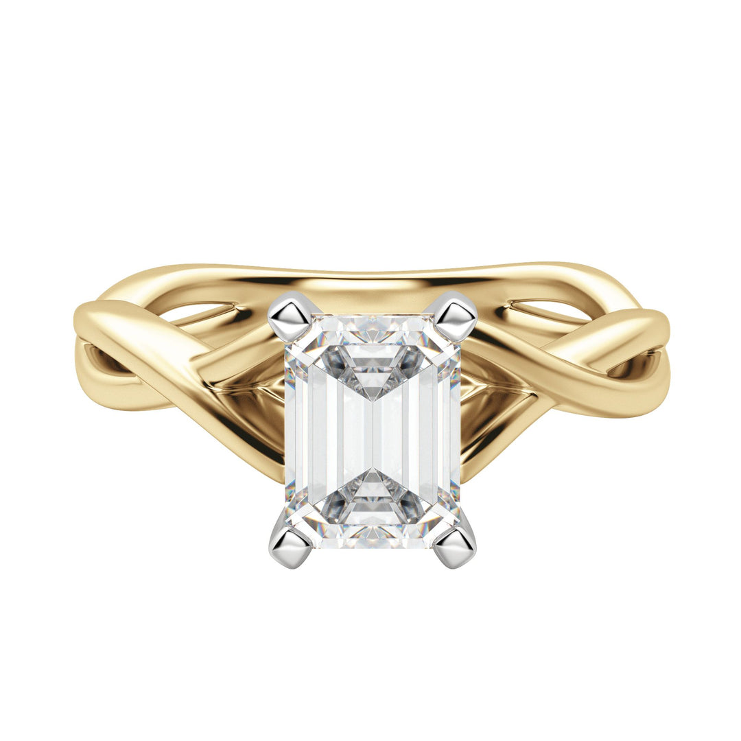 CHIC CLASSIC EMERALD CUT MOISSANITE ENGAGEMENT RING