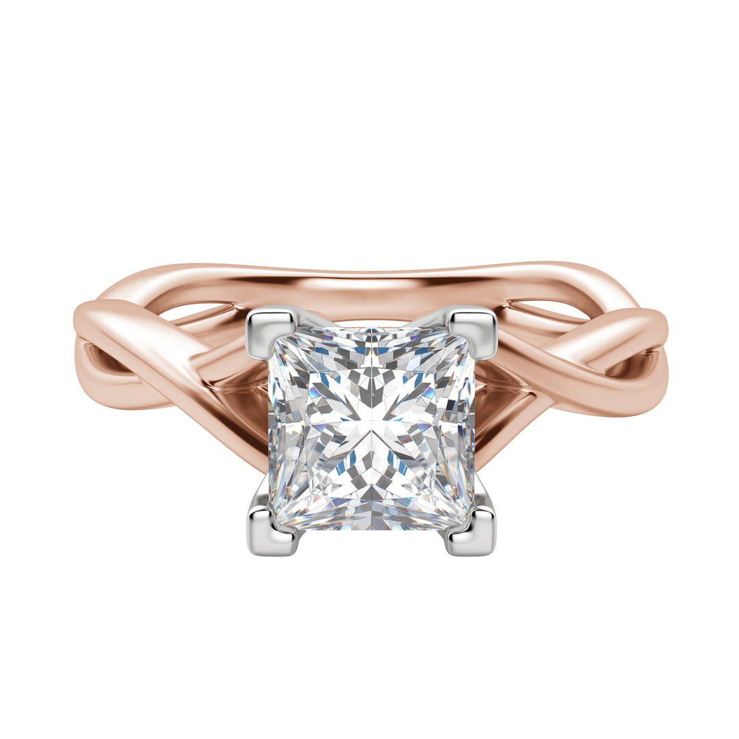 CHIC CLASSIC PRINCESS CUT MOISSANITE ENGAGEMENT RING