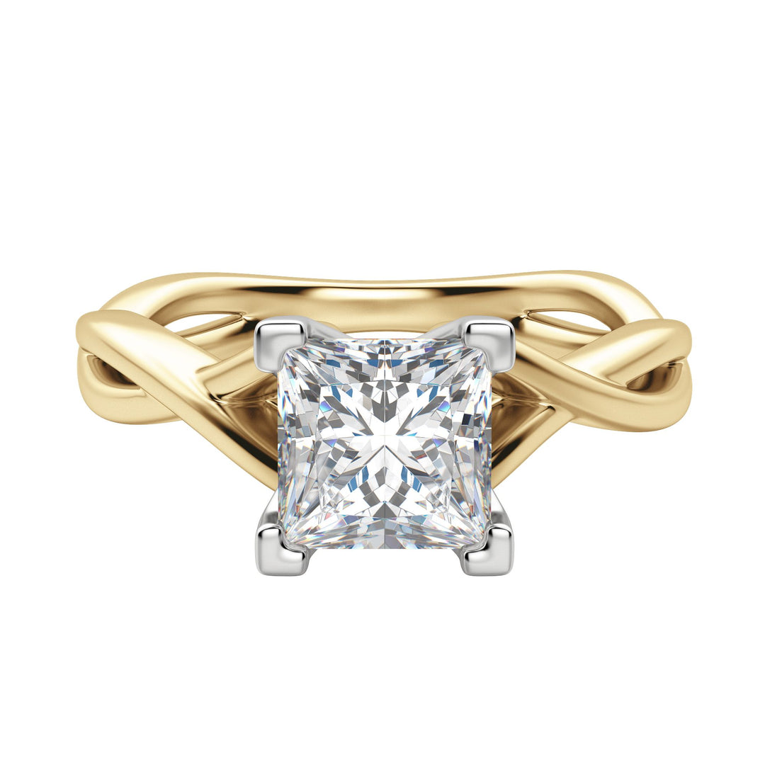 CHIC CLASSIC PRINCESS CUT MOISSANITE ENGAGEMENT RING