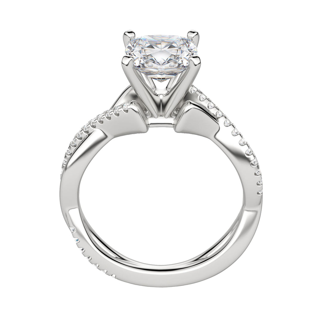 CHIC ACCENTED CUSHION CUT MOISSANITE ENGAGEMENT RING